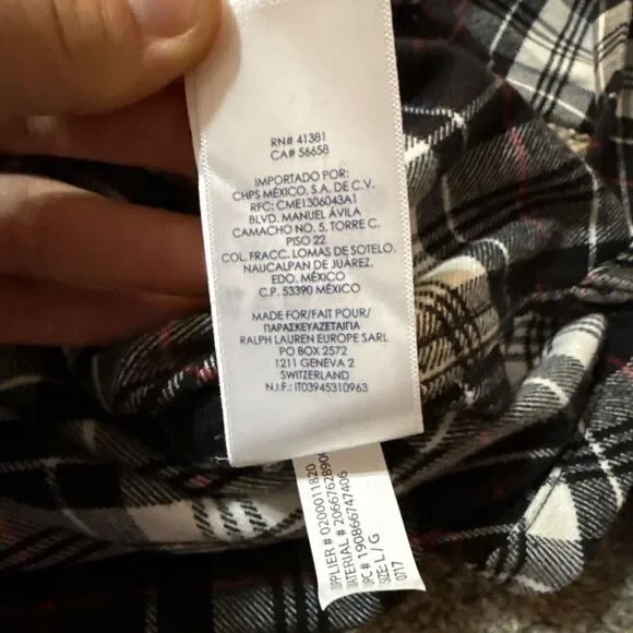 Chaps Ralph Lauren Cabin Women Flannel Half Zip Long Sleeve Large Casual Outdoor - Picture 7 of 8